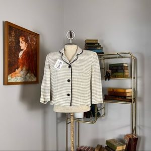 50/60s Vintage Grid Button Up Blazer